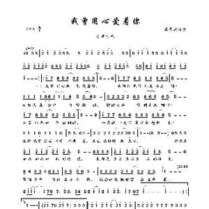我曾用心爱着你_歌曲简谱_词曲:潘美辰 潘美辰