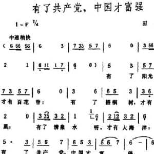 有了共产党,中国才富强 _民歌简谱_词曲:田耳 生茂