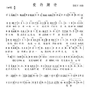 爱的期待_通俗唱法乐谱_词曲:黄传军 黄传军