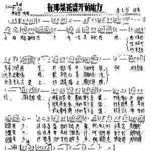 在那梨花盛开的地方_歌谱投稿_词曲:朱玉书 朱玉书