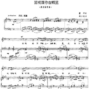 圆明园你在哪里_美声唱法乐谱_词曲:瞿琮 钱正钧