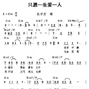 只愿一生爱一人_通俗唱法乐谱