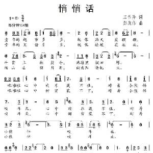 悄悄话_儿歌乐谱_词曲:王希异 彭茂伟