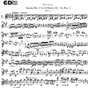 小提琴谱 | Violin Sonata No.2 in A Major Op.12 No.2