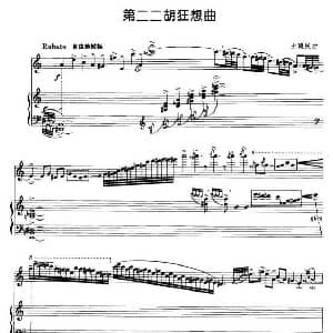 二胡谱 | 第二二胡狂想曲 二胡 钢琴伴奏 王建民