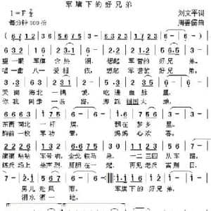 军旗下的好兄弟_民歌简谱_词曲:刘文平 周善儒