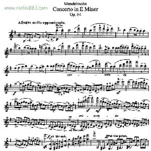 小提琴谱 | e小调协奏曲 Op.64 小提琴独奏 门德尔松