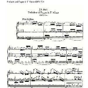 Prelude and Fugue in F Minor BWV 534 管风琴谱 ohann Sebastian Bach 德 约翰 塞巴斯蒂安 巴赫