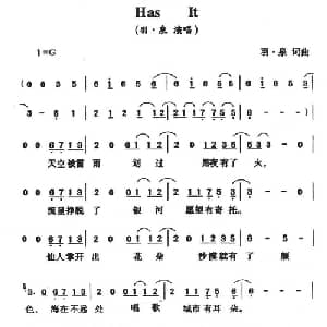 Has It_通俗唱法乐谱_词曲:羽泉 羽泉