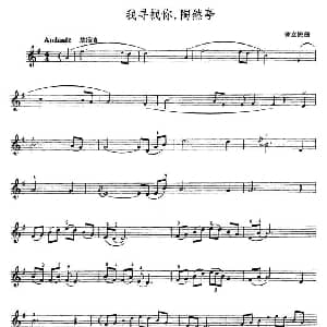小提琴谱 | 我寻找你 陶然亭 钟立民