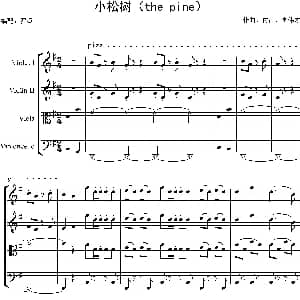 小提琴谱 | 小松树 弦乐四重奏 付晶 李伟才