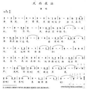风雨夜泊_歌谱投稿_词曲:陈志昂 陈志昂