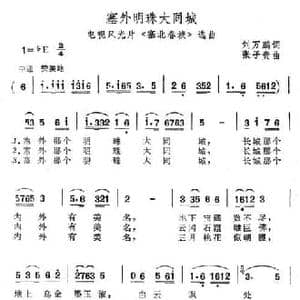 塞外明珠大同城_民歌简谱_词曲:刘万鹏 张子贵