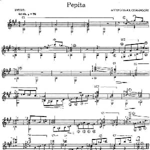 Pepita 吉他谱 奥古斯汀 巴里奥斯 曼戈雷 Agustin Barrios Mangore