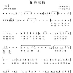 你的眼睛_通俗唱法乐谱_词曲:段龙山 甘可夫
