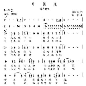 中国龙_通俗唱法乐谱_词曲:潘国兴 林梦
