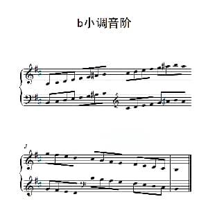 第二级 b小调音阶 钢琴谱
