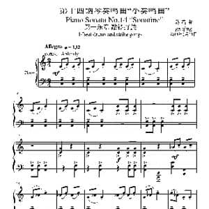 第十四钢琴奏鸣曲_歌曲简谱_词曲: 葛清