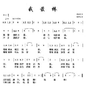 我最棒_通俗唱法乐谱_词曲:悬石松 朱若武