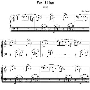 献给爱丽丝 钢琴谱 贝多芬