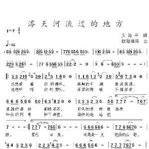 涔天河流过的地方_歌谱投稿_词曲:文治平 欧阳祖民