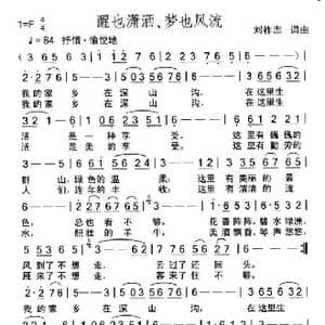 醒也潇酒梦也风流_歌曲简谱_词曲:刘祚志 刘祚志