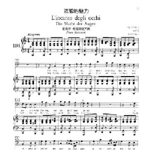 双眼的魅力_外国歌谱_词曲: 舒伯特