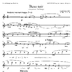 萨克斯谱 | 美丽的黄昏 高音萨克斯 德彪西