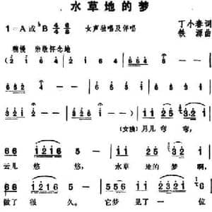 水草地的梦_民歌简谱_词曲:丁小春 铁源