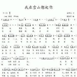 我在雪山想起你_民歌简谱_词曲:吴钟文 张伟英