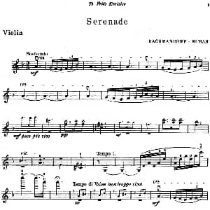 小提琴谱 | Serenade Rachmaninoff作曲版 Rachmaninoff曲 Mischa Elman改编