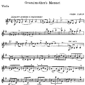 小提琴谱 | Grandmother's Menuet Grieg曲 Mischa Elman改编