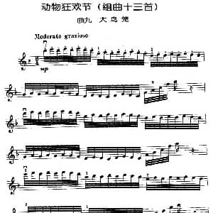 小提琴谱 | 动物狂欢节组曲 九 大鸟笼 法 圣桑原曲 马景林改编