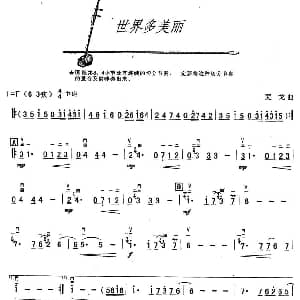 二胡谱 | 世界多美丽 芜戈