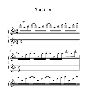 Monster 钢琴谱
