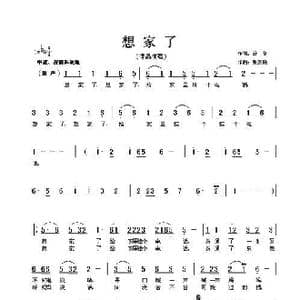 想家了_歌曲简谱_词曲:云剑 张友殿