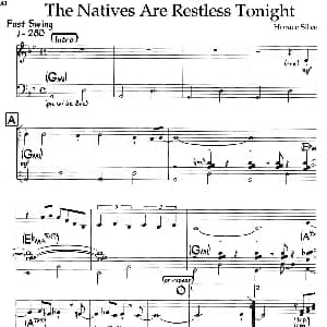 The Natives Are Restless Tonight 钢琴谱