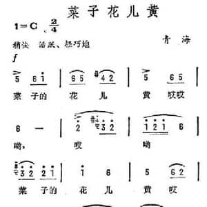菜子花儿黄_民歌简谱