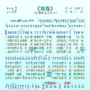 青春_歌曲简谱_词曲:沈庆 沈庆