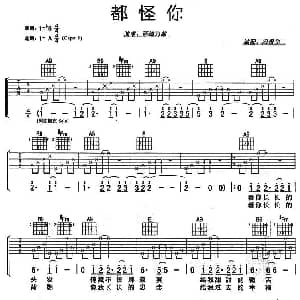 都怪你 吉他谱 西域刀郎