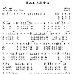 铁血苍天柔情泪_通俗唱法乐谱_词曲:姚建雄 黎荣军