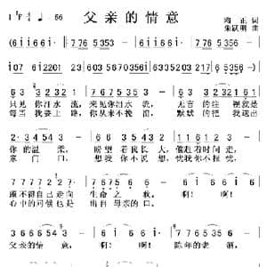 父亲的情意_歌谱投稿_词曲:陶正 朱跃明