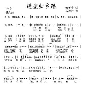 遥望归乡路_通俗唱法乐谱_词曲:紫更生 东远君