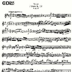 长笛曲谱 | 3 Duets K.156 之第二长笛 二重奏三首 K156号 Mozart 莫扎特