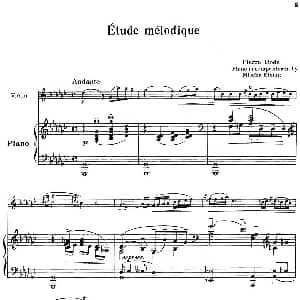 小提琴谱 | Etude melodique 小提琴 钢琴伴奏 Pierre Rode曲 Mischa Elman改编