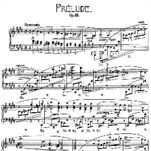 Prelude in c Sharp Minor Op.45 钢琴谱 弗雷德里克 肖邦 Frederic Chopin