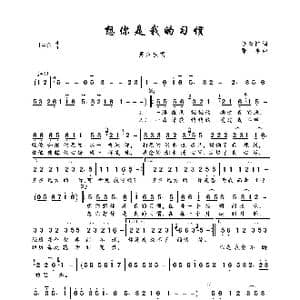 想你是我的习惯_歌曲简谱_词曲:徐菁阳 张丰