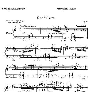 Gondoliera in g Minor Op.41 钢琴谱 莫里兹 莫什科夫斯基