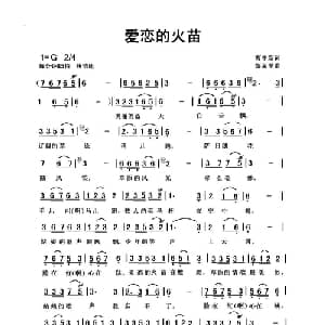 爱恋的火苗_通俗唱法乐谱_词曲:曹中新 黎荣军