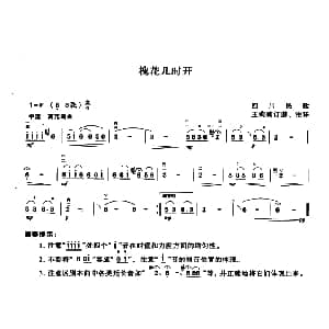 二胡谱 | 槐花几时开 四川民歌 王莉莉订谱版 四川民歌 王莉莉订谱